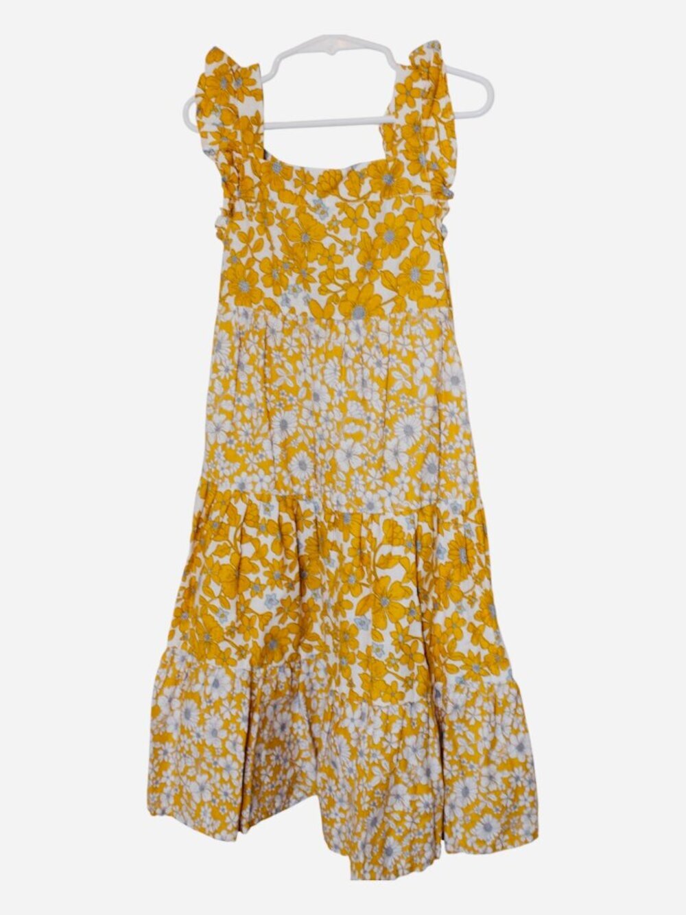 Carter's| 6/6X | Girl's Yellow Floral Tiered Dress | Sleeveless | Cotton & Linen